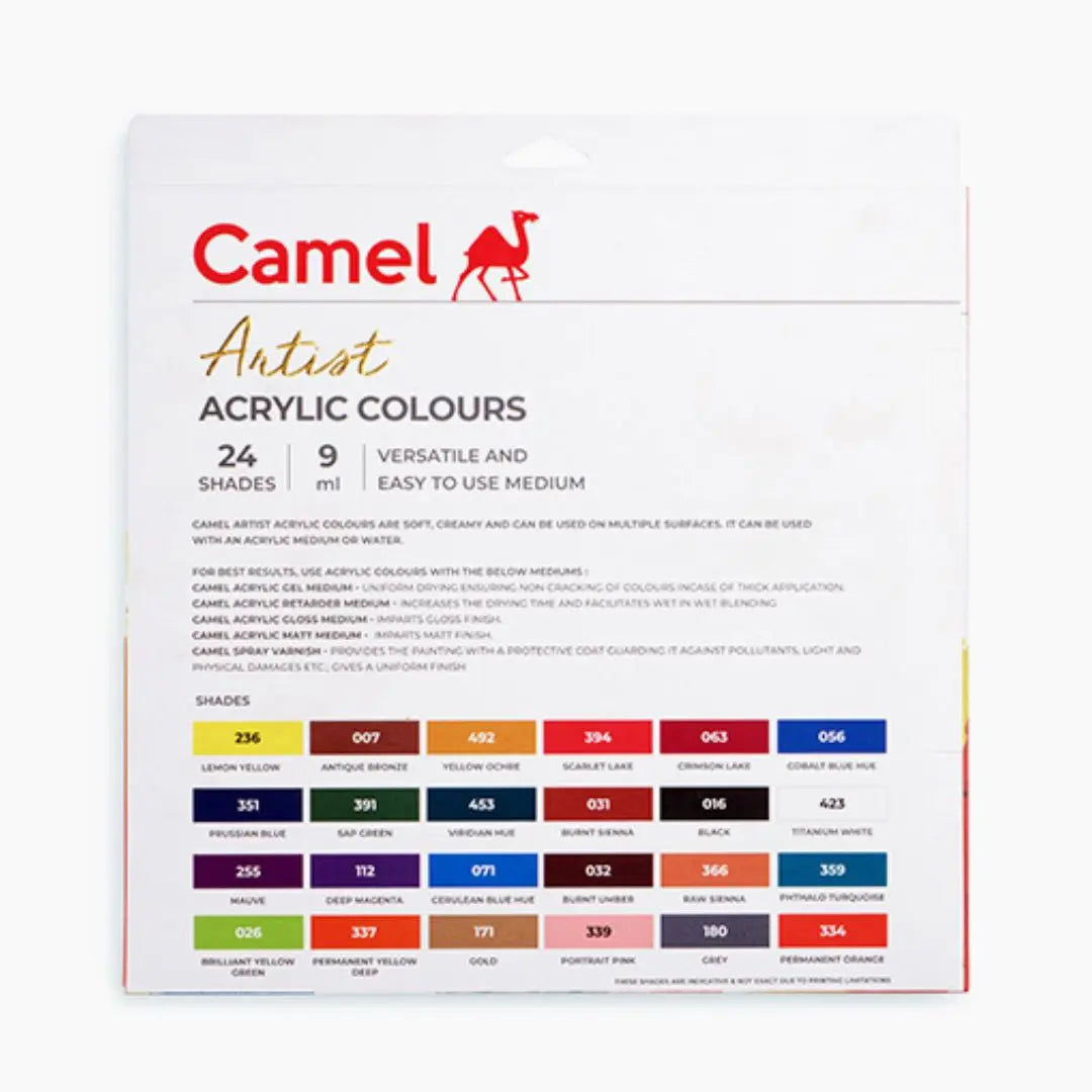 Camel Artist Acrylic Colour Set 24 x 9ml Camel